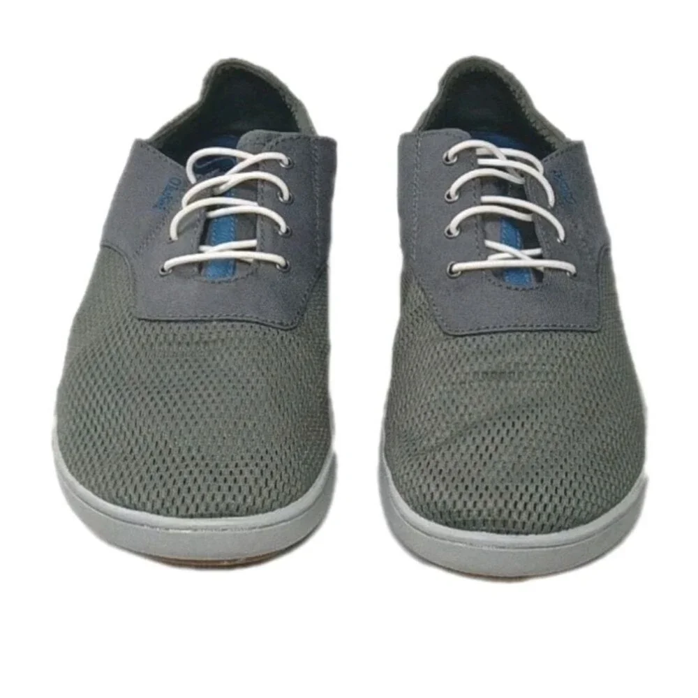 OLUKAI Nohea Moku No Tie Boat Shoes Men's Size 8 Gray~Green Retail $99